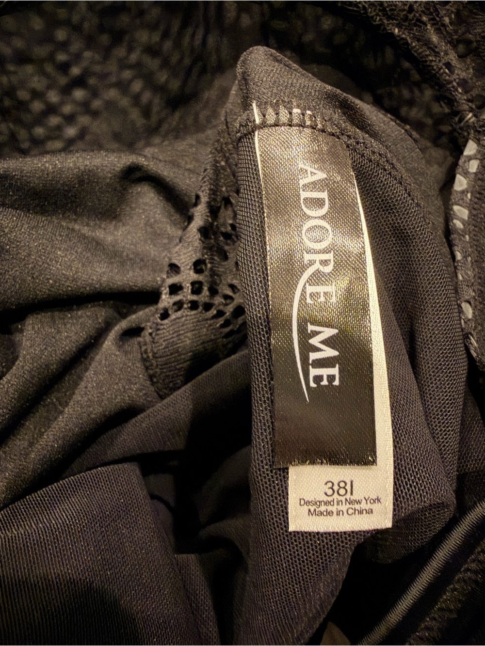 Adore Me Black Lace-Panel Sculpting Bodysuit - Picture 4 of 5